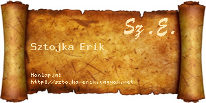 Sztojka Erik névjegykártya