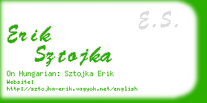 erik sztojka business card